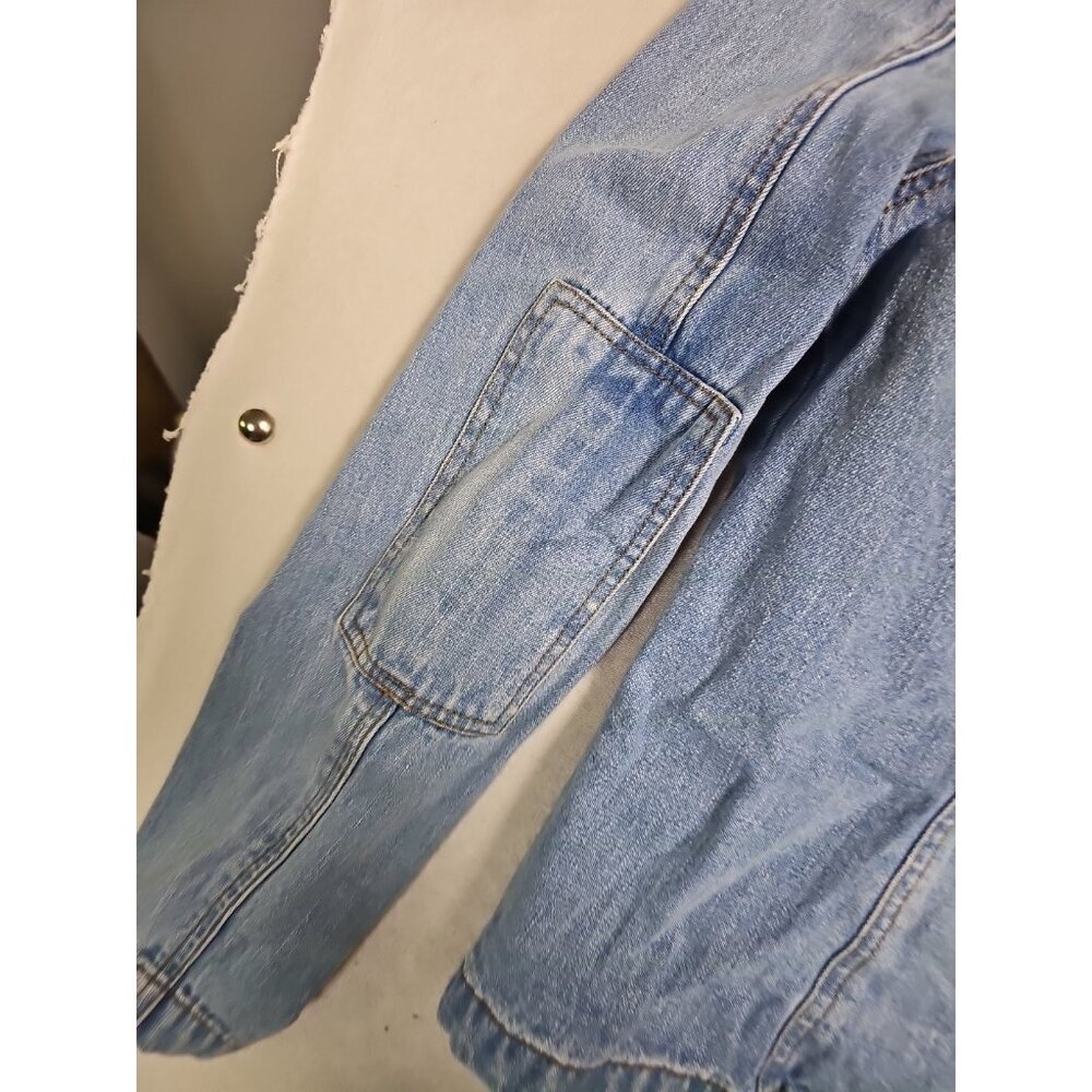 Vintage Y2K 80’s Jeanology Jean Jacket Blue Denim Embellished Beaded Size 14 - Picture 10 of 10